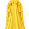 Robe LINA Majestueuse en Satin de Coton Jaune  avec Cape Intégrée