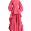Ensemble long Livia asymétrique haut de gamme rose.