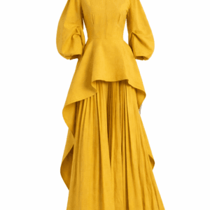 Ensemble LIVIA deux pièces longues jaune moutarde