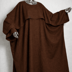 Abaya N3 marron Abaya Saoudienne Allaitement avec Cape