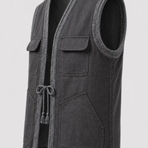 Alternative view of Gilet MAZIDJ tissus haute couture : Fusion kimono & signature orientale | ISM COUTURE