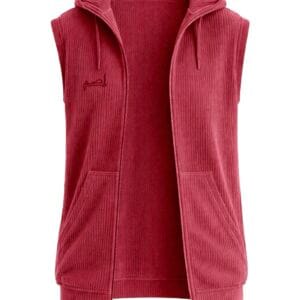 Gilet sans manches  NEMA en velours côtelé bordeaux haut de gamme ISM