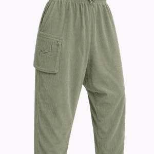 Saroual en velours côtelé vert sauge: Confort et allure affirmée