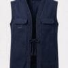 Gilet MASIDJ bleu nuit à galons – Pièce signature entre l’Orient et le Japon | ISM COUTURE