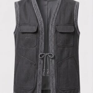 Gilet MAZIDJ tissus haute couture : Fusion kimono & signature orientale | ISM COUTURE