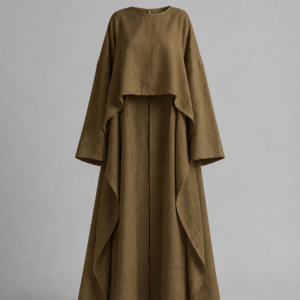 SET N7 Ensemble Robe et Cape asymétrique en 100% Coton Couleur Noix 6 2f32ab4e 9352 4866 b1bb 41a6358bd080