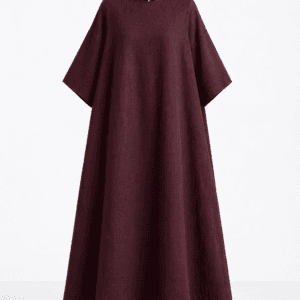 Set N7 : Abaya moderne bordeaux 100% coton Ensemble chic pudique et asymétrique 10 7320cccd f410 4484 8fe5 ac7eb649f4fa 1