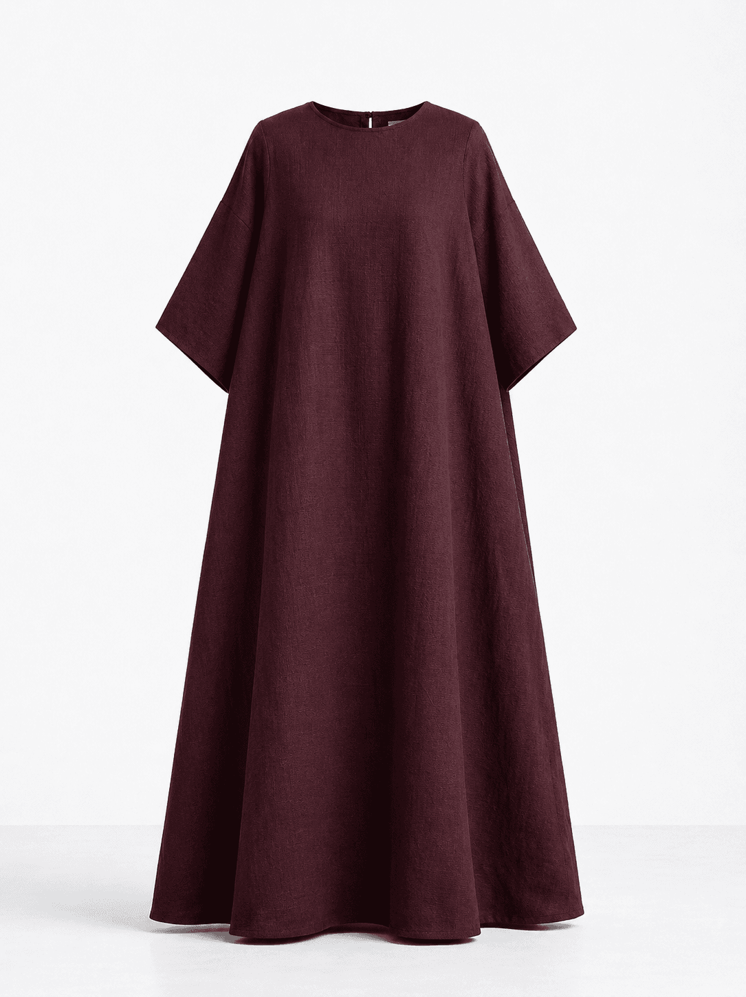Set N7 : Abaya moderne bordeaux 100% coton Ensemble chic pudique et asymétrique 5 Set N7 : Abaya moderne bordeaux 100% coton Ensemble chic pudique et asymétrique – Image 5