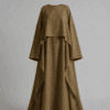 SET N7 Ensemble Robe et Cape asymétrique en 100% Coton Couleur Noix