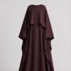 Set N7 : Abaya moderne bordeaux 100% coton  Ensemble chic pudique et asymétrique