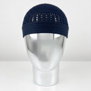 Chachia KURI Bleu Nuit Homme | Kufi Maille Respirante | Bonnet Traditionnel